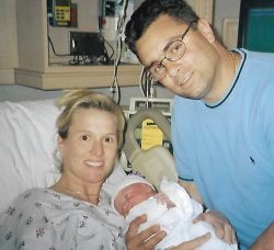 Dena and Paul Betti, birth of first daughter