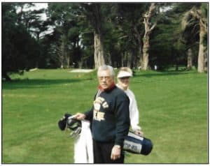 Dena Betti on the golf course with father. Harding Park.