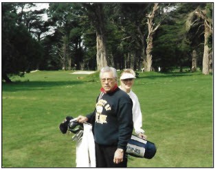 Dena Betti on the golf course with father. Harding Park.